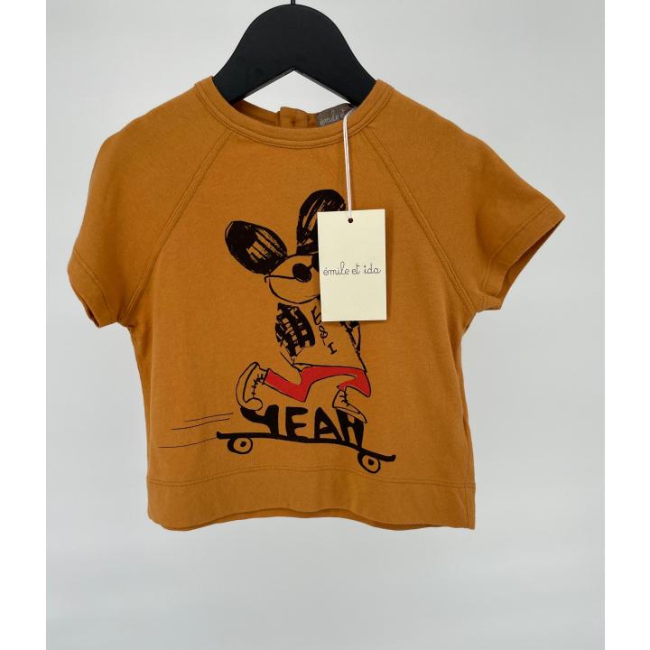T-shirt Bruin Skate Muis Yeah Maat 86