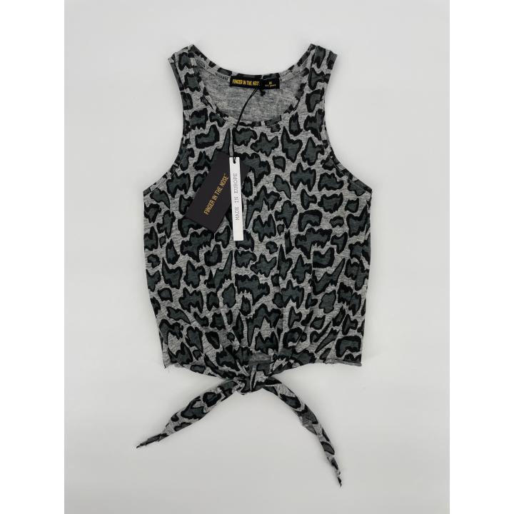 Tanktop Grijs Panter met Strik Maat 110