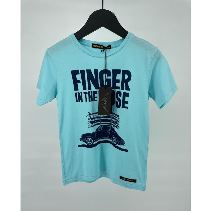 T-shirt Blauw Auto Surfplank Maat 122