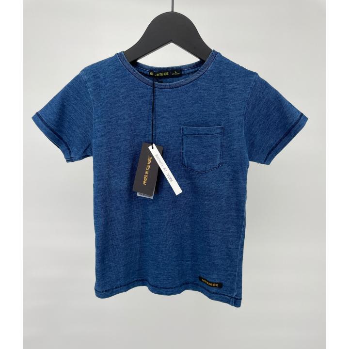 T-shirt Blauw met Zakje Maat 122