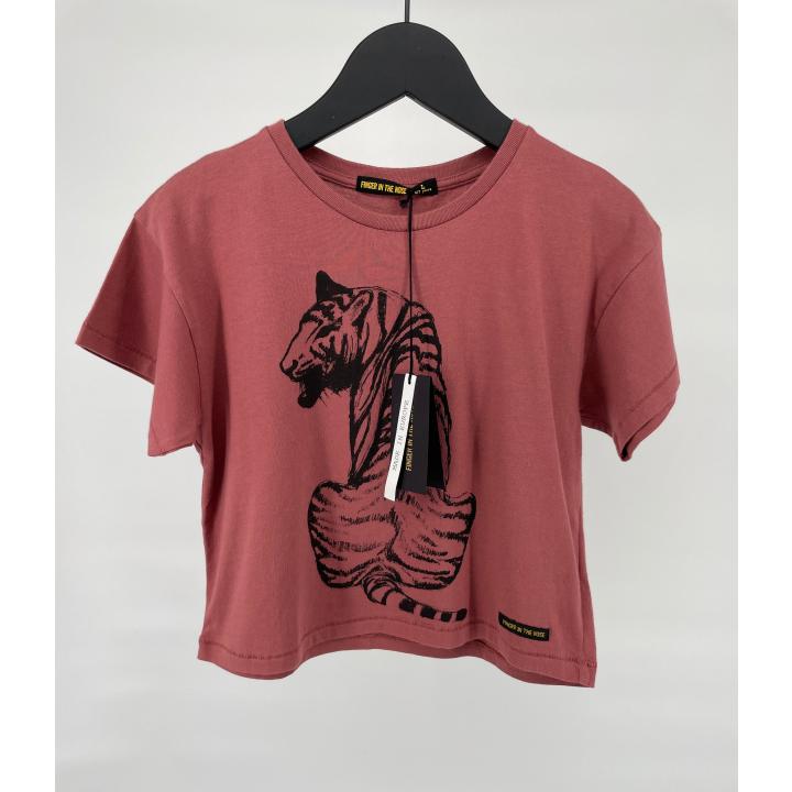 T-shirt Bordeaux Rood Tijger Maat 122