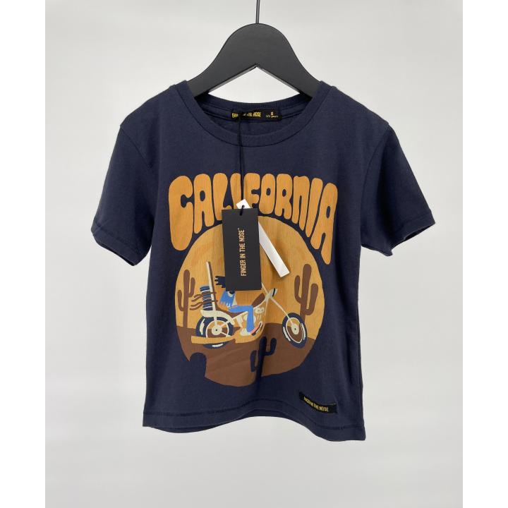 T-shirt Donkerblauw Bruin California Print - 92 - Nieuw