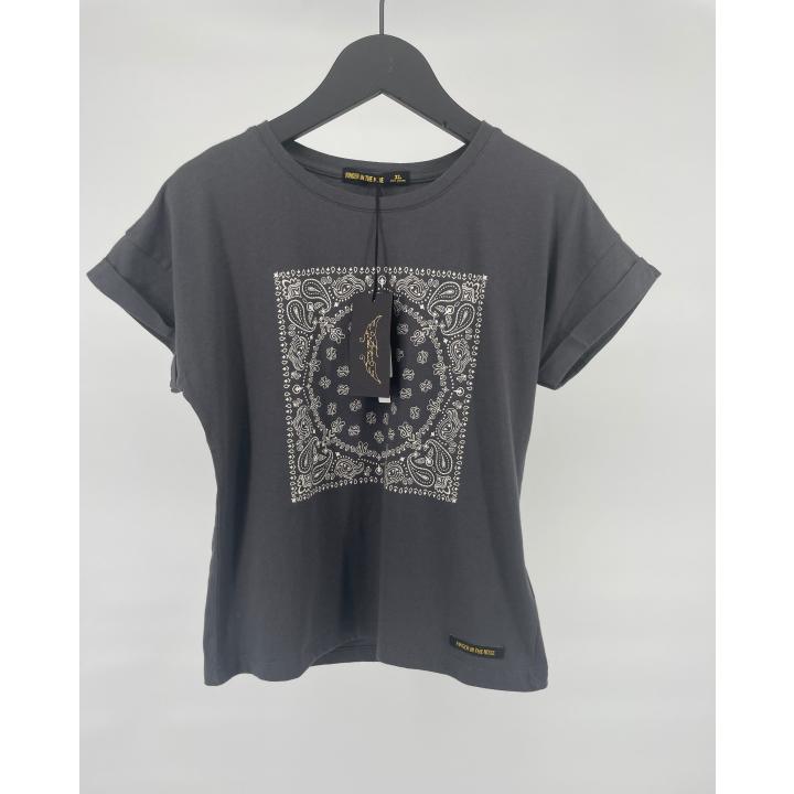 Finger in the Nose T-shirt Donkergrijs Mandala Maat 134