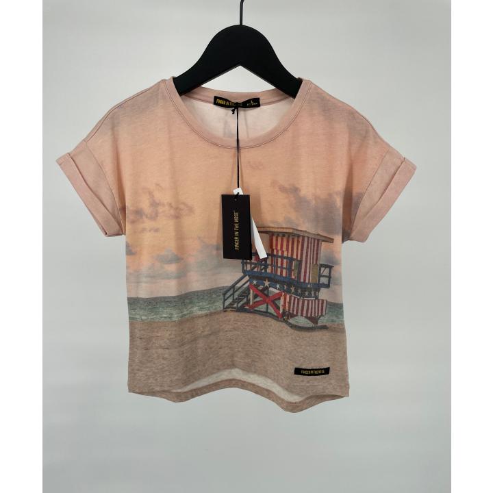 T-shirt Roze Strandwacht Print - 122 - Nieuw