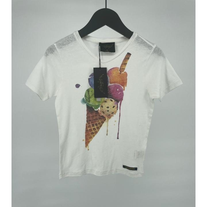 T-shirt Wit IJsje V-hals Maat 110