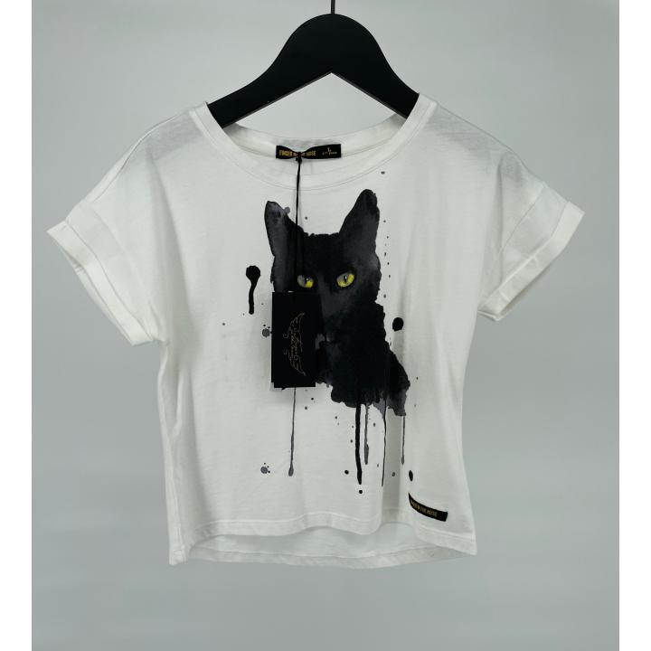 T-shirt Wit Kat Maat 122