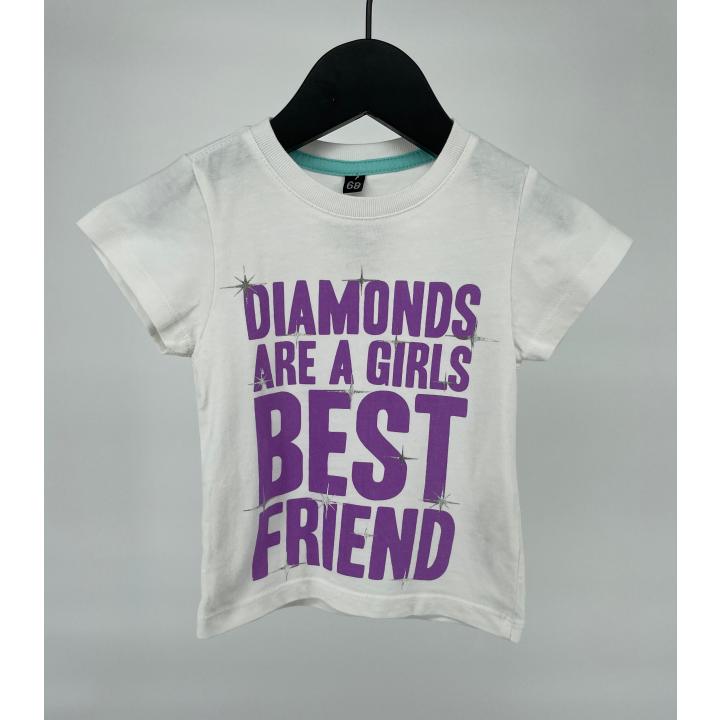 T-shirt Wit Paars Diamonds Maat 68