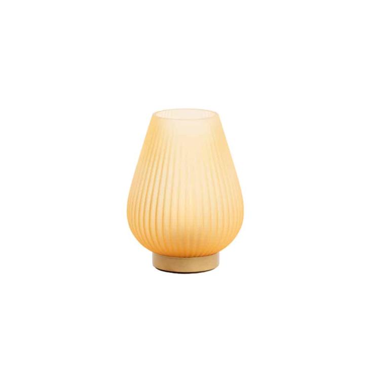 LED Tafellamp Tajera glas mat perzik goud