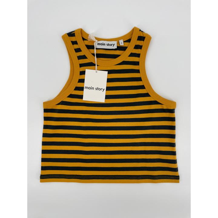 Tanktop Geel Grijs Getreept Maat 92