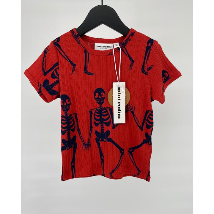 T-shirt Rood Skelet Maat 92 / 98