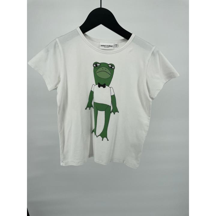 T-shirt Wit met Kikker Maat 128 / 134