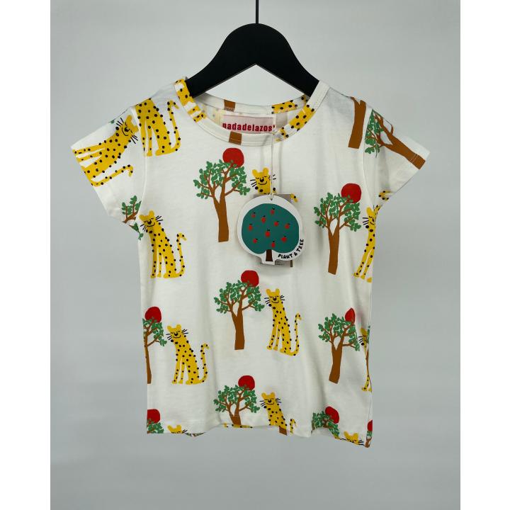 T-shirt Beige Luipaard Bomen Maat 110 / 116