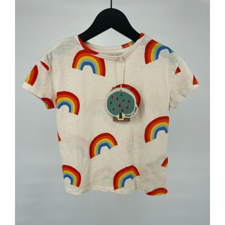 T-shirt Beige Regenbogen Print Maat 98 / 104