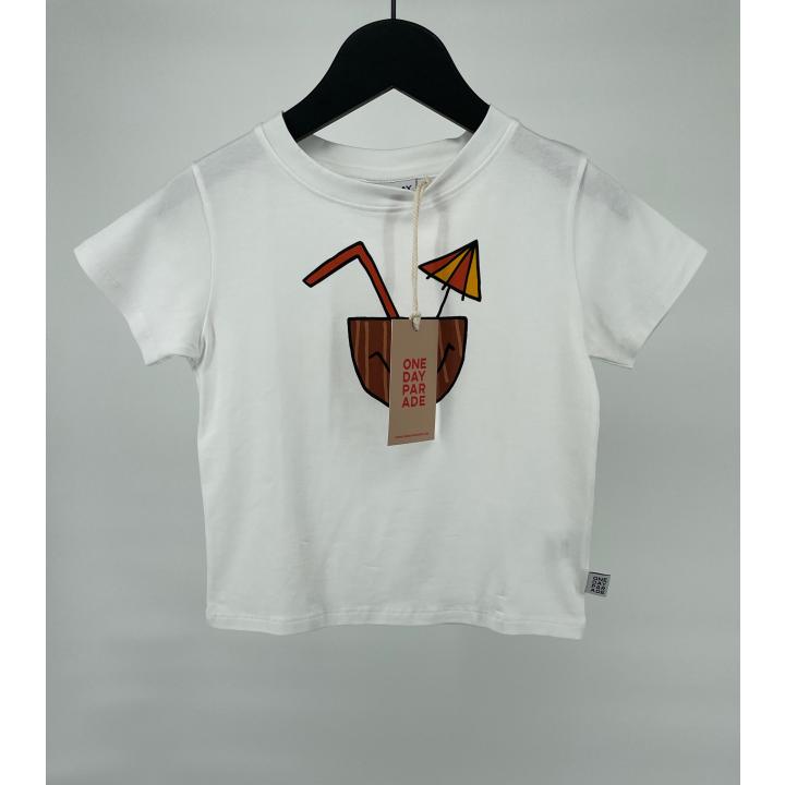 T-shirt Wit Kokosnoot - 98 / 104 - Nieuw