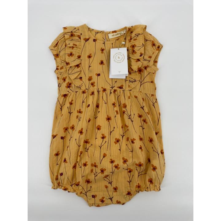 Jumpsuit Geel Roesjes Bloemen Maat 98