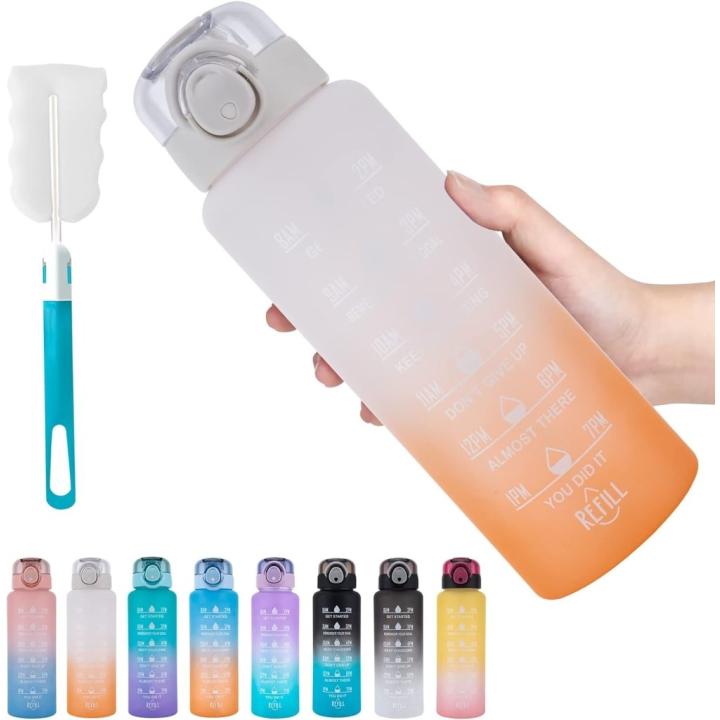 Blijf gehydrateerd met onze 1L drinkfles - Perfect voor een actieve levensstijl - Wit/Oranje