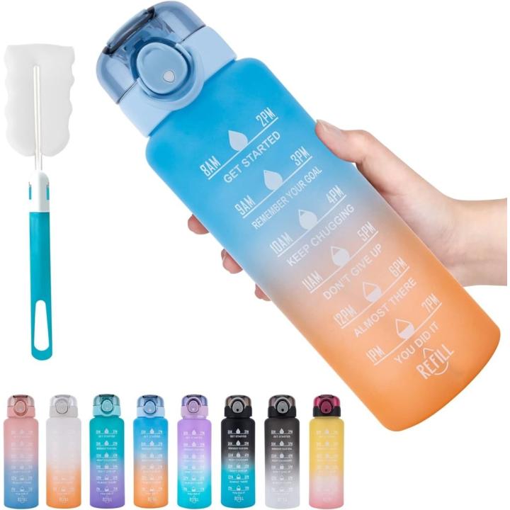 Blijf gehydrateerd met onze 1L drinkfles - Perfect voor een actieve levensstijl - Blauw/Oranje