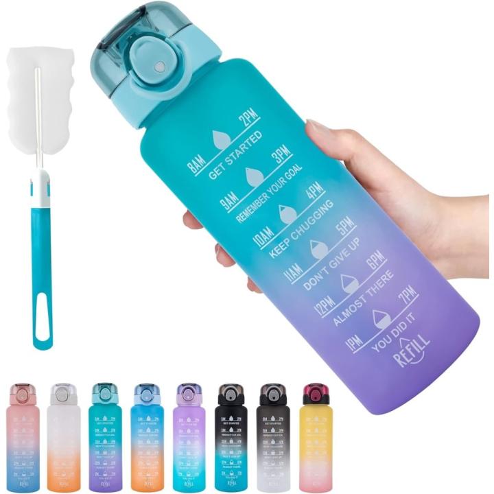 Blijf gehydrateerd met onze 1L drinkfles - Perfect voor een actieve levensstijl - Groen/Paars