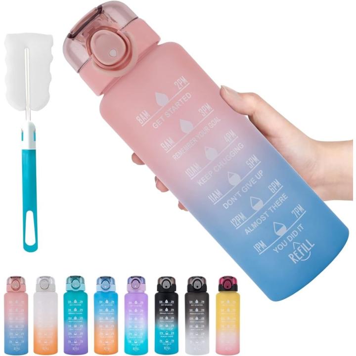 Blijf gehydrateerd met onze 1L drinkfles - Perfect voor een actieve levensstijl - Roze/Blauw