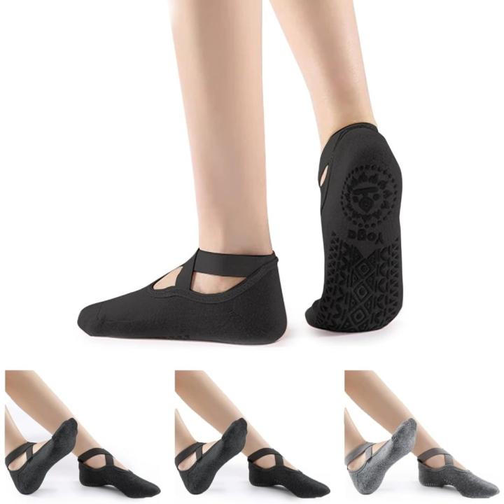 3 paar antislip yoga-sokken, sportsokken, voor pilates, dans, fitness, met siliconen zool, voorkomt blessures en blaren, eenheidsmaat (35-40) - One size - Blauw