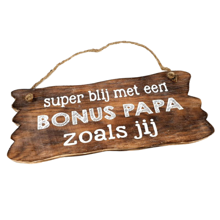 Woodart Wandbordje Bonus Papa 12x30 cm