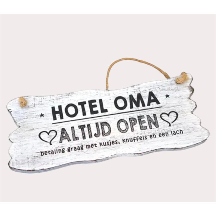 Woodart Wandbordje Hotel Oma 12x30 cm