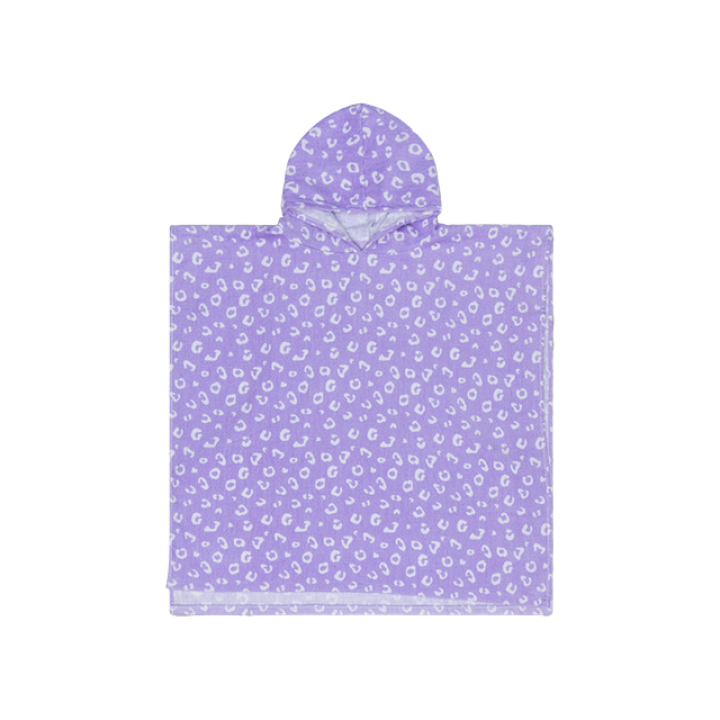 Swim Essentials Badstof Poncho Lila Panterprint