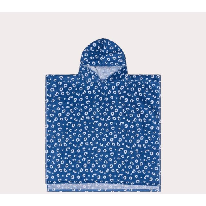 Swim Essentials Badstof Poncho Blauw Panterprint