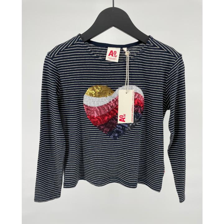 Longsleeve Blauw Pailletten Maat 116