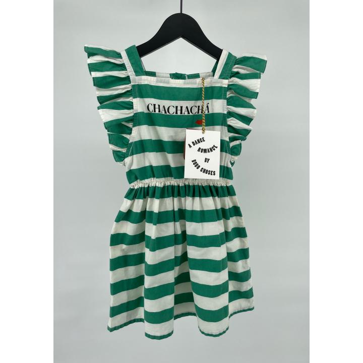 Jurk Groen Wit Chachacha Roesjes Maat 92 / 98