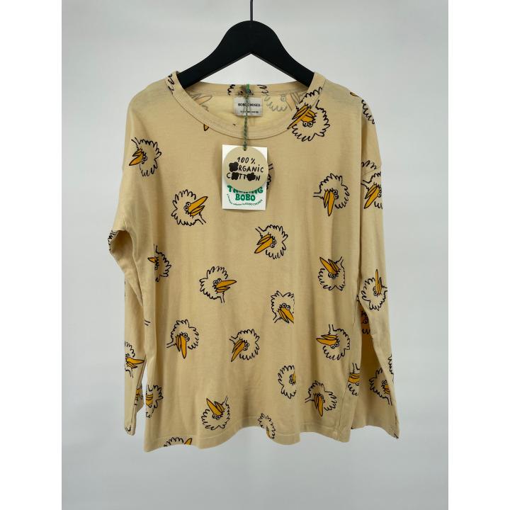 Longsleeve Geel Vogel Print Maat 140 / 146