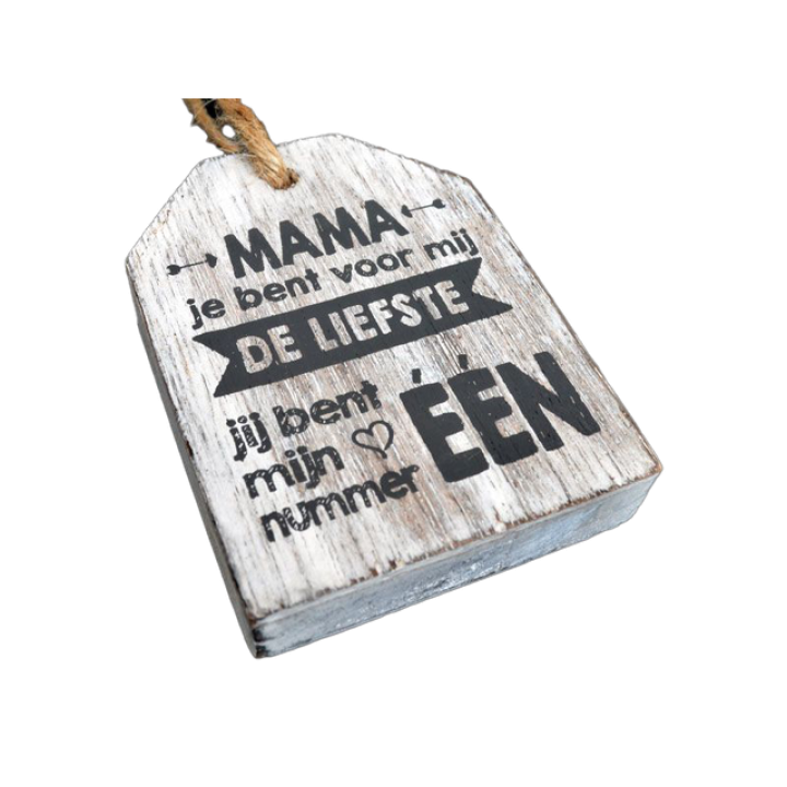 Woodart Hanger Mama de Liefste Wit
