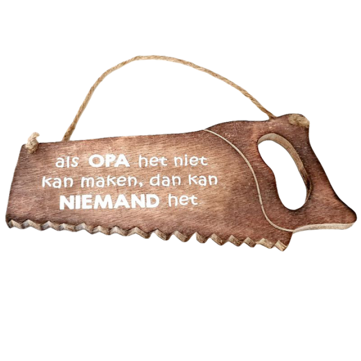 Woodart Wandbordje Zaag Opa 32 cm