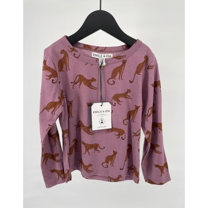 Longsleeve Paars Luipaard Print Maat 104
