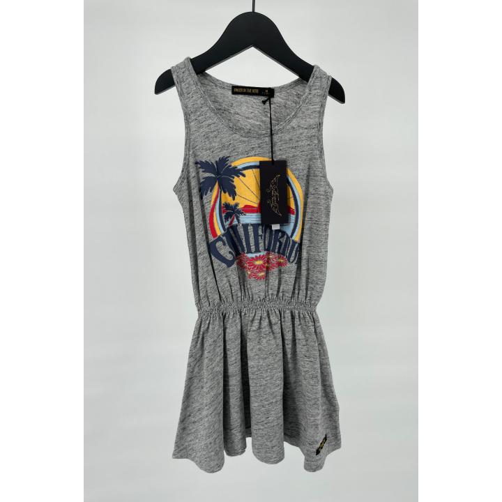 Jurk Grijs Mouwloos California Print - 110 - Nieuw