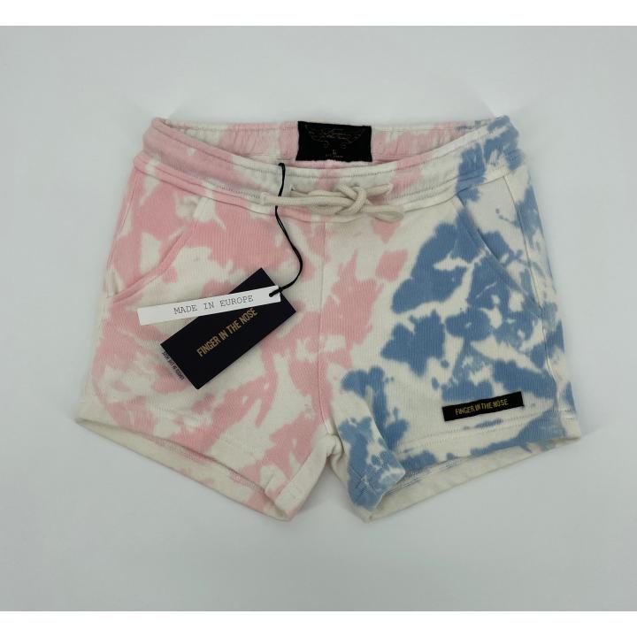 Korte Broek Beige Roze Blauw Tie Dye Maat 122
