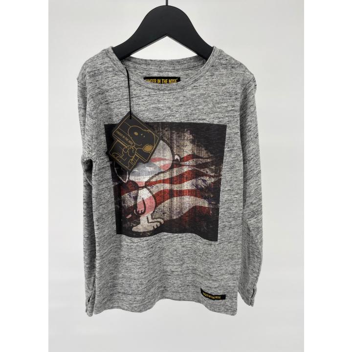 Longsleeve Grijs Snoopy Amerikaanse Vlag - 110 - Nieuw