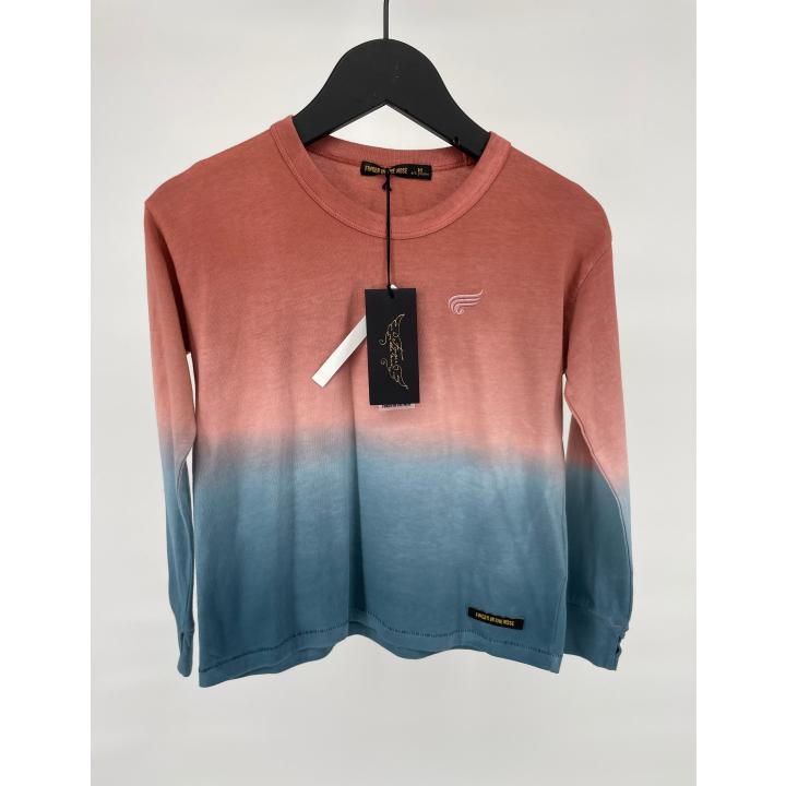 Longsleeve Roze Blauw Dip Dye Maat 110
