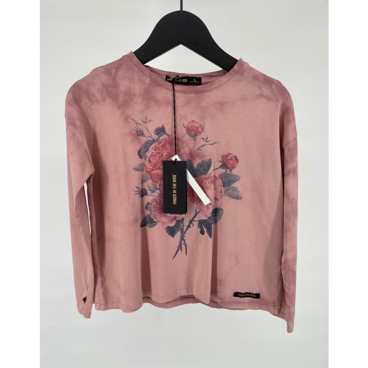Longsleeve Roze met Rozen Maat 122