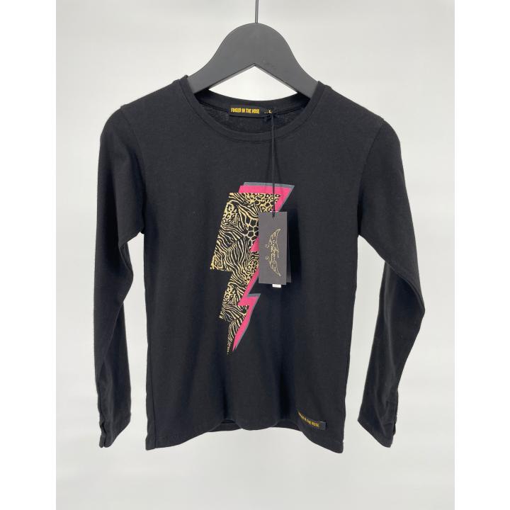 Longsleeve Zwart Bliksem Maat 122