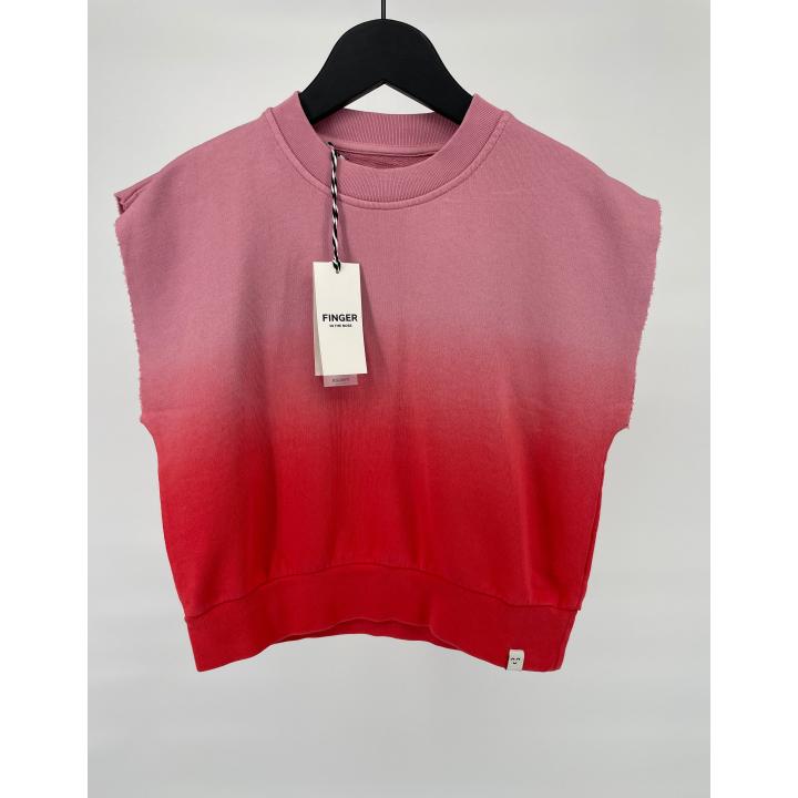 Top Mouwloos Roze Rood Dip Dye Watermeloen - 134 - Nieuw
