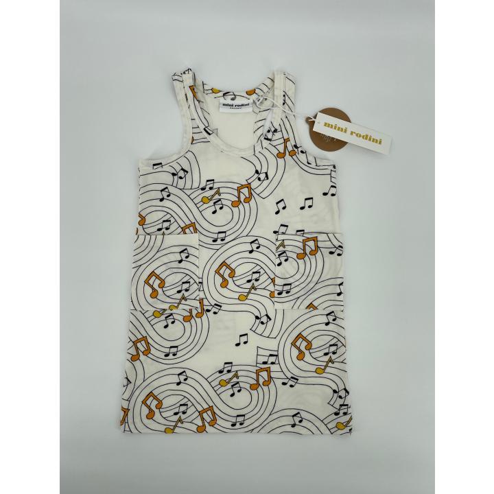 Jurk Beige Muzieknoten Maat 80 / 86