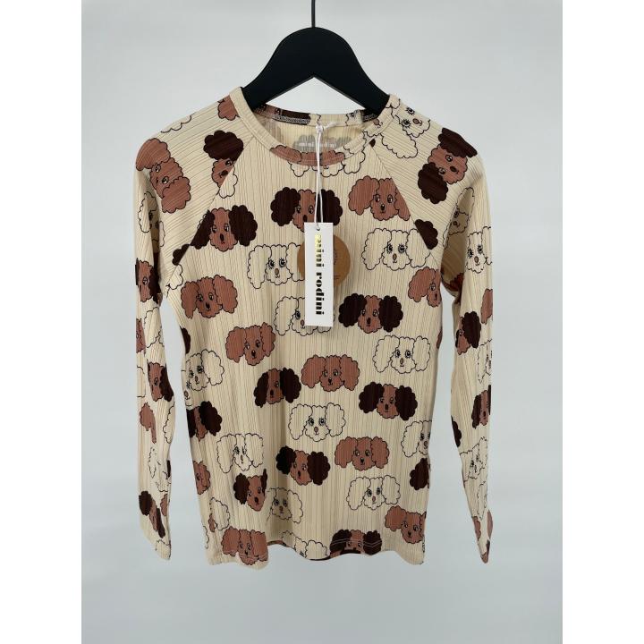 Longsleeve Beige Bruin Hondjes Print - 128 / 134 - Nieuw