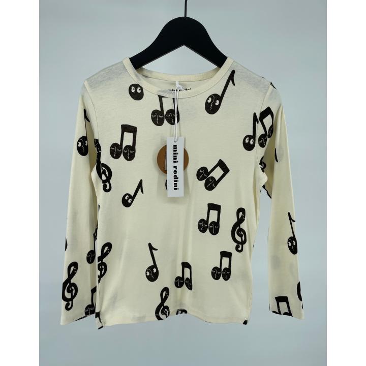 Longsleeve Beige Muzieknoten Maat 128 / 134