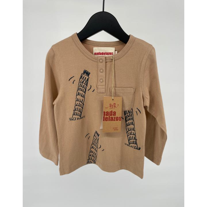 Longsleeve Bruin Toren van Pisa Maat 86 / 92