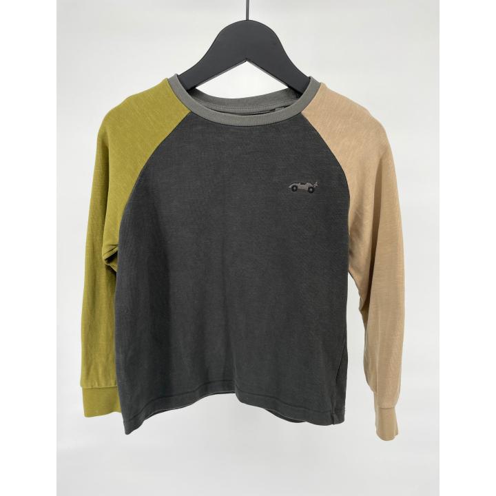 Longsleeve Groen Color Block Maat 122