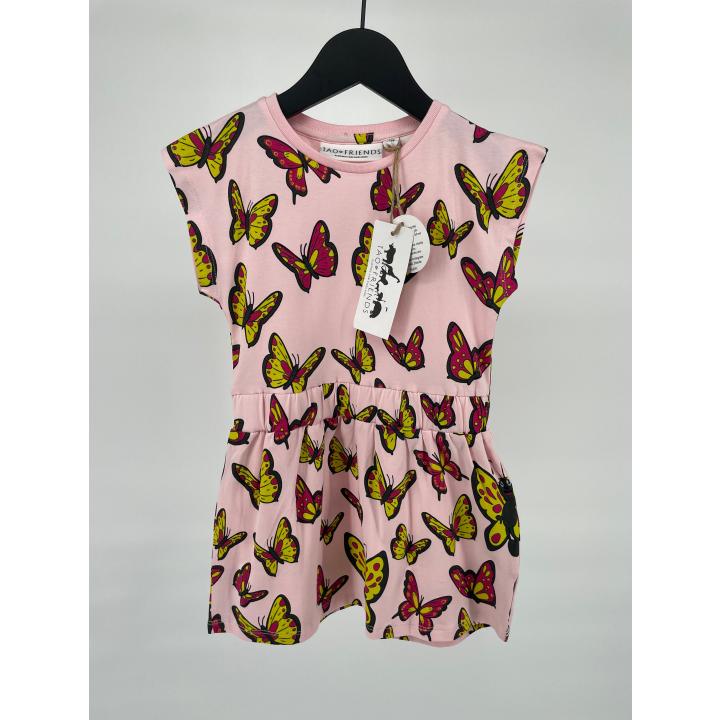 Jurk Roze Vlinders Maat 92 / 98