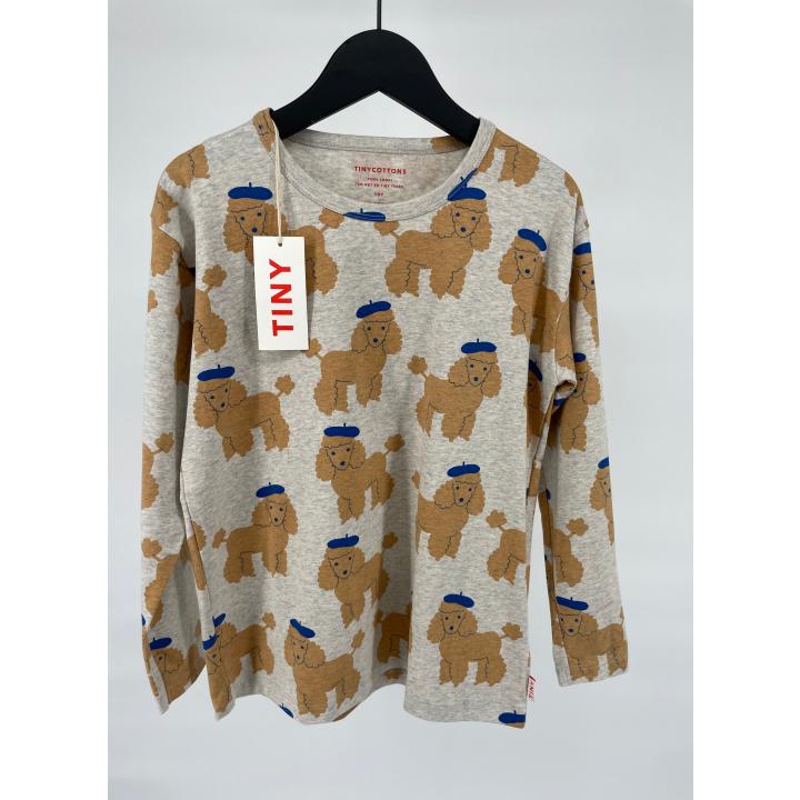 Longsleeve Grijs Poedel Print Maat 140
