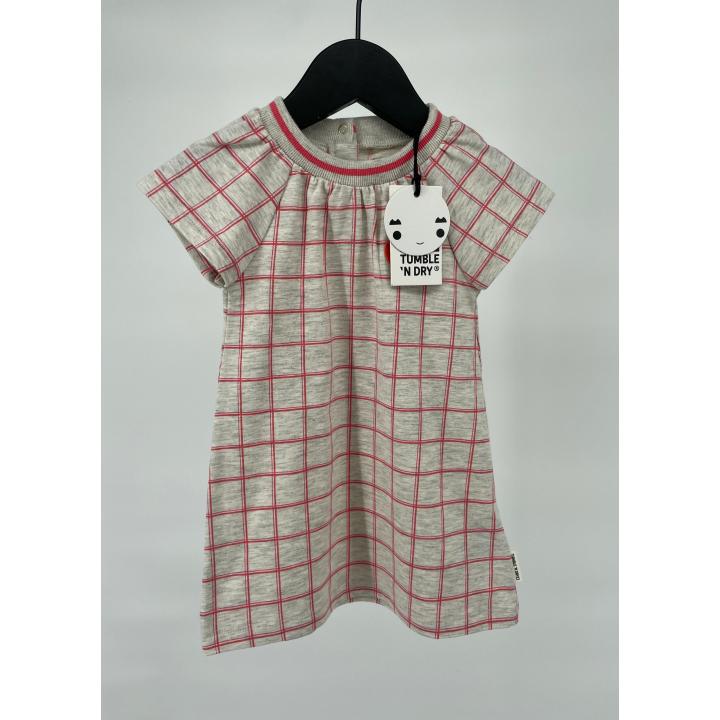 Jurkje Beige met Roze Ruit Maat 68