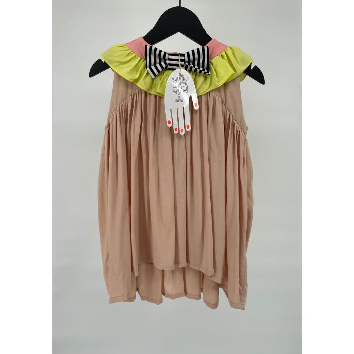 Jurk Roze Mouwloos Roesjes Strik Maat 110